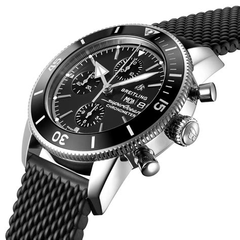 breitling superocean heritage ii chronograph automatic black dial men's watch|breitling superocean white dial.